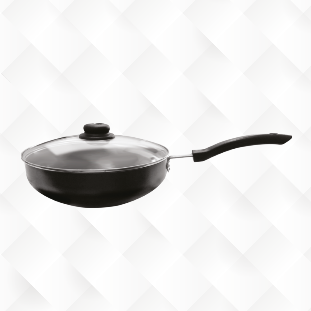 Frigideira Wok com Tampa de Vidro (sartén/Non-stick skillet with lid)